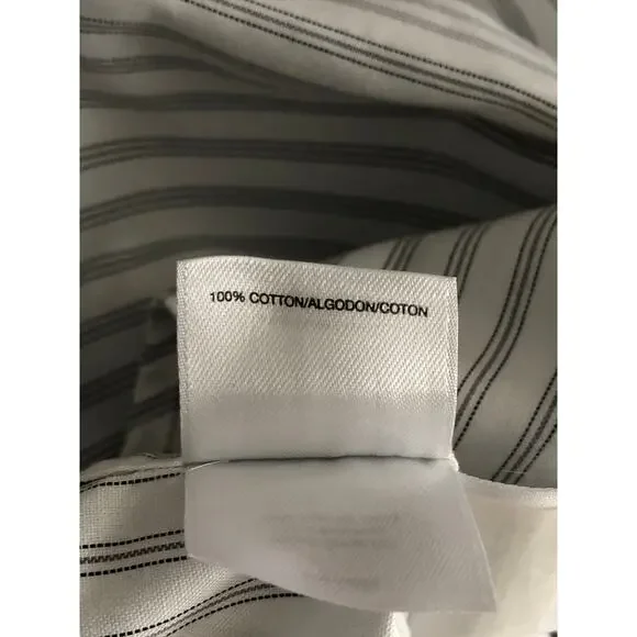 Anne Klein Button-Up Top Women's Large Long Sleeve Pin-Stripe - Picture 6 of 7